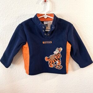 VTG 90s Tigger Winnie the Pooh Navy Orange Sweater Home run Baseball Size 24m 2T